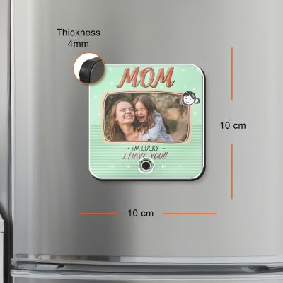 Personalized Mom Musical Fridge Magnet Custom Photo Song Rechargeable Audio Gift